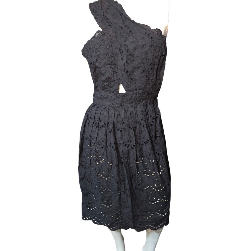 French Connection Women's Appelona Cotton One Shoulder Eyelet Dress Size 0 New